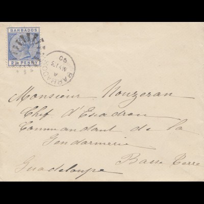 Barabados 1890: letter to Guadeloupe