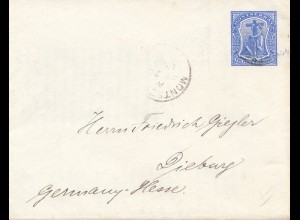 Montserrat: 1909: letter to Dieburg/Germany