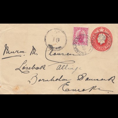 New Zealand: 1926: letter Taumarunui to Denmark/Bornholm