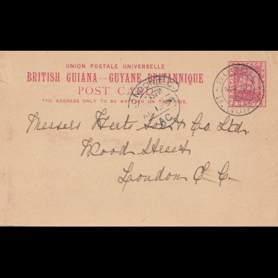 British Guinea: 1898 post dcard Suddie to London