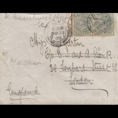 Lagos: 1903: letter to London 
