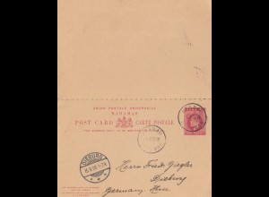 Bahamas: post card 1909: Nassau to Dieburg