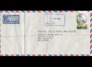 Kenya: Registered letter nairobi 1985 to BMW München