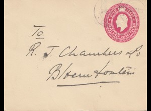 Orange River Colony: 1908 post card to Bloemfontein