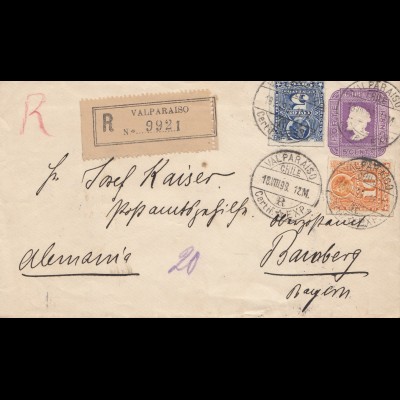 Chile: 1899: Registered Valparaiso to Bamberg/Germany