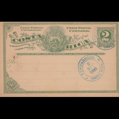 Costa Rica: 1895: post card Puntarenas