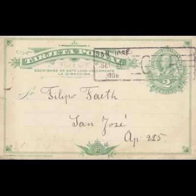 Costa Rica: 1908: San Jose post card