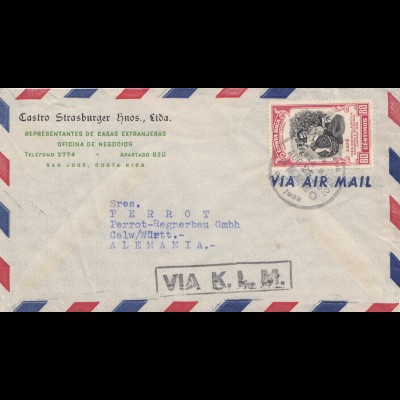 Costa Rica: 1952: San Jose via KLM to Calw/Germany