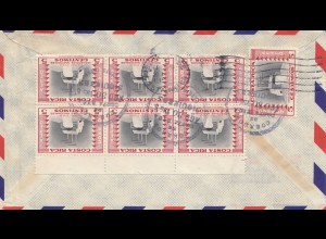 Costa Rica: 1955: air mail to Los Angeles