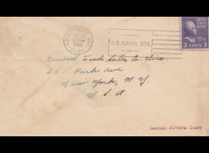 1941: letter Guantanomo US Naval Sta to New York