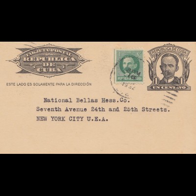 1932: post card to New York City
