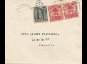 1908: letter with turned cancel date to Leipzig