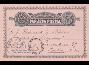 Ecuador: 1890: post card to Berlin