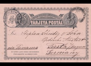 Ecuador: 1891: post card to Fürth