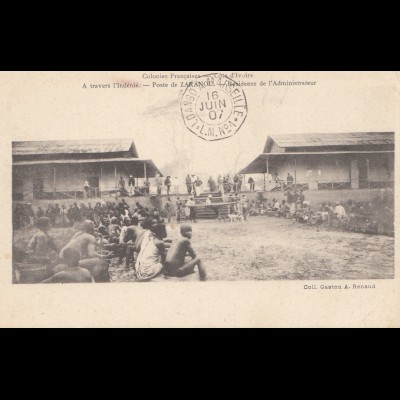 French colonies: Ivory Coast: 1907: post card Residence de L' Administrateur