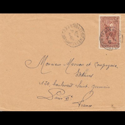 French colonies: Madagascar 1935: letter to Paris