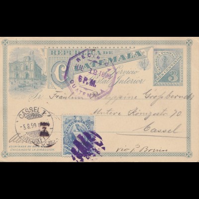 Guatemala: 1899 post card to Kassel/Germany
