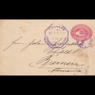 Guatemala: 1898: letter to Bremen