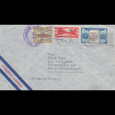 Guatemala: 1938: air mail to Berlin