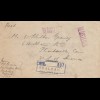 India 1921: Registered Sealdah to Plantsville/USA