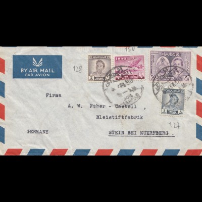 Iraq: 1950 air mail to Bleitstiftfabrik Stein/Nürnberg
