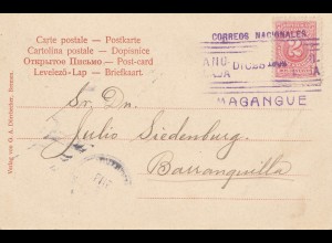 Colombia post card Bremen 1904 Magangue to Barranquilla