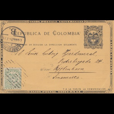 Colombia 1903: post card to Kopenhagen /Denmark