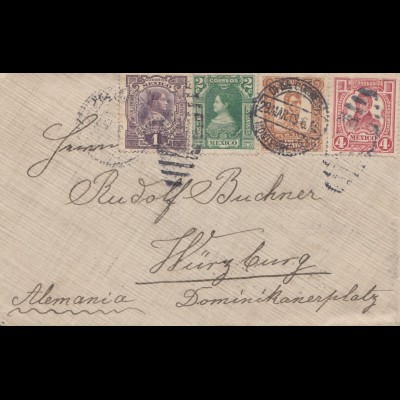 Mexico 1913: cover to Würzburg