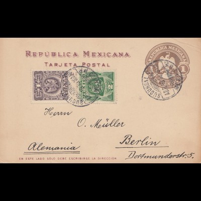 Mexico: 1910: post card to Berlin