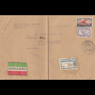Mexico 1929: air mail registered to La Haya/Holland