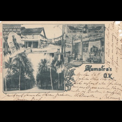 Sumatra: post card 1901: Deli/Medan to Nürnberg