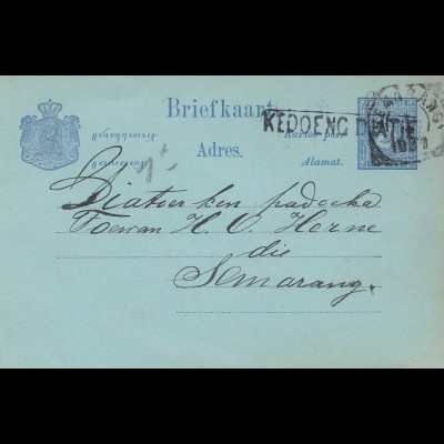Ned. Indie 1897: post card to Samarang