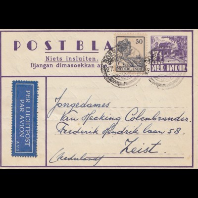 Ned. Indie 1939: air mail to Zeist/Holland