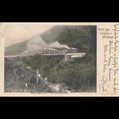 Ned. Indie 1908: post card Sumatra's Westkust to Berlin