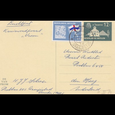 Ned. Antillen 1970 Aruba Oranjestad to den Haag Puzzle card