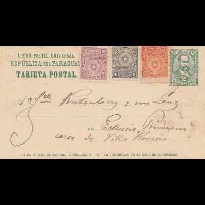 Paraguay 1915: post card to Estancia Primavera