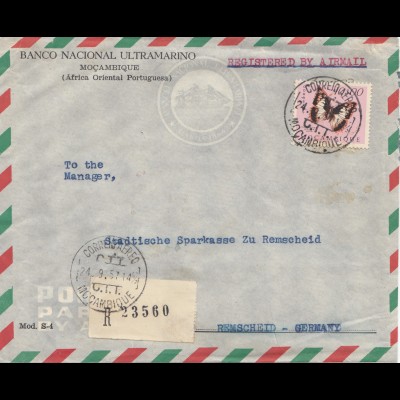 Mocambique 1957: registered to Remscheid