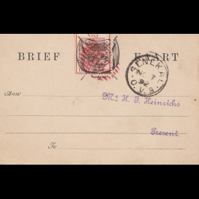 South Africa 1892: Senekal - post card