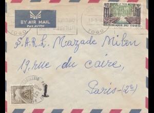 Togo 1960: air mail Lome to Paris