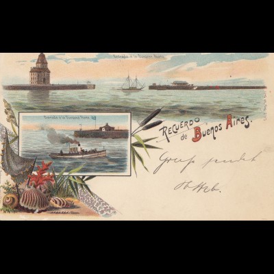 Uruguay 1899: Montevideo post card from Buenos Aires to Erfurt