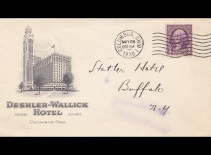 USA 1938: Columbus, Ohio to Buffalo, Deshler-Wallick Hotel