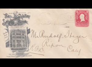 USA 1907: Stockton, Cal to Ripon, San Joaquin Valley Bank