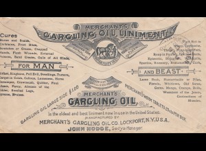 USA 1894: Roxbury Sta. Mass. to Poughkeepsie, Gargling Oil Liniment