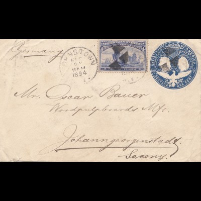 USA: 1894: Johanstown to Johanngeorgenstadt/Germany