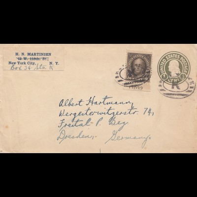 USA letter New York City to Dresden, Freital