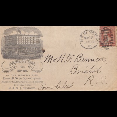 USA 1885: Cosmopolitan Hotel, New York to Bristol