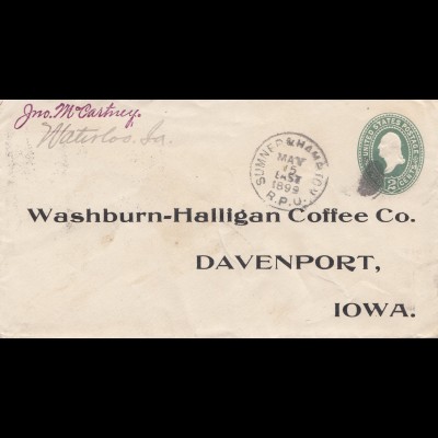 USA 1899: Sumner & Hampton to Davenport Iowa