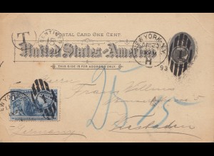 USA 1893: New York to Wiesbaden/ Germany, Taxe