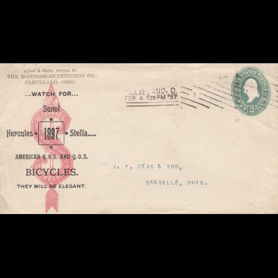 USA 1897: Cleveland, Ohio to Orrville, Hercules, Stella, Sunol Bicycles