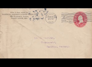 USA: 1909: St. Louis, Mo to Hannover/Germany, audited Shipments